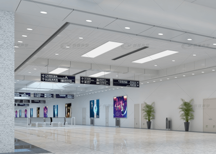 機場過道中的高效無縫吸音板應用