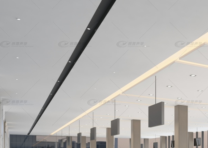 500強企業餐廳的天花無縫聲學系統