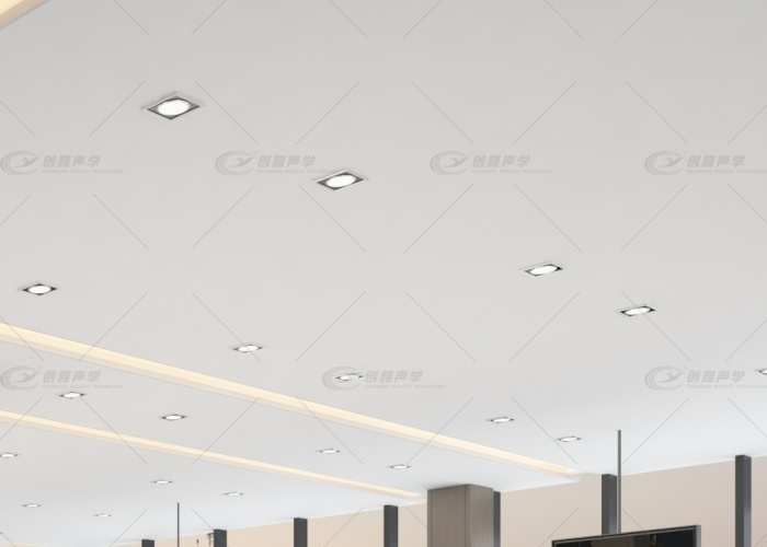 500強企業餐廳的天花無縫聲學系統